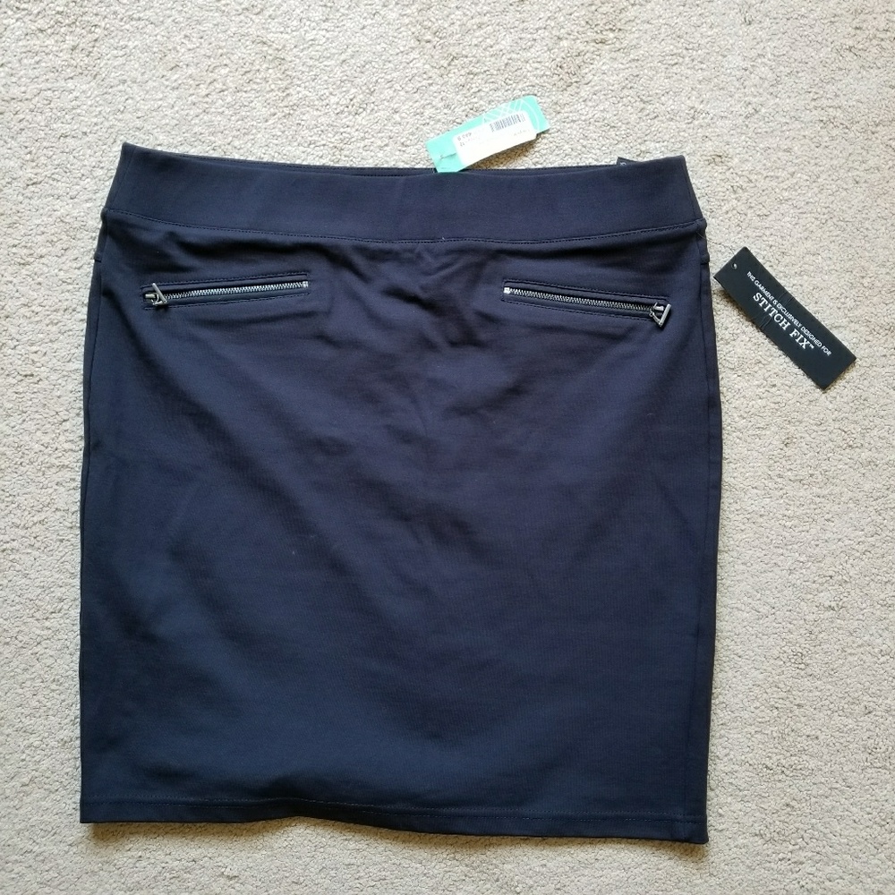 RARE navy stitch fix skirt by liverpool -12 L NWT