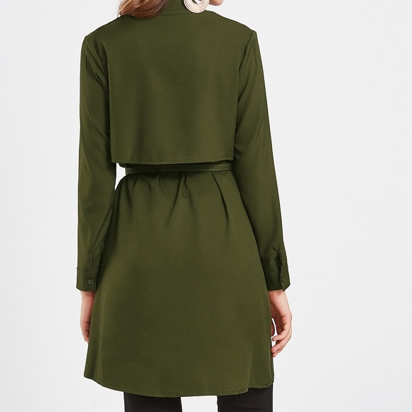 🏆🆕HPFall Chiffon Layer coat with self tie belt - Picture 3 of 4