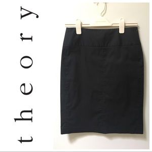 Theory Chic Black Pencil Skirt Sz 2