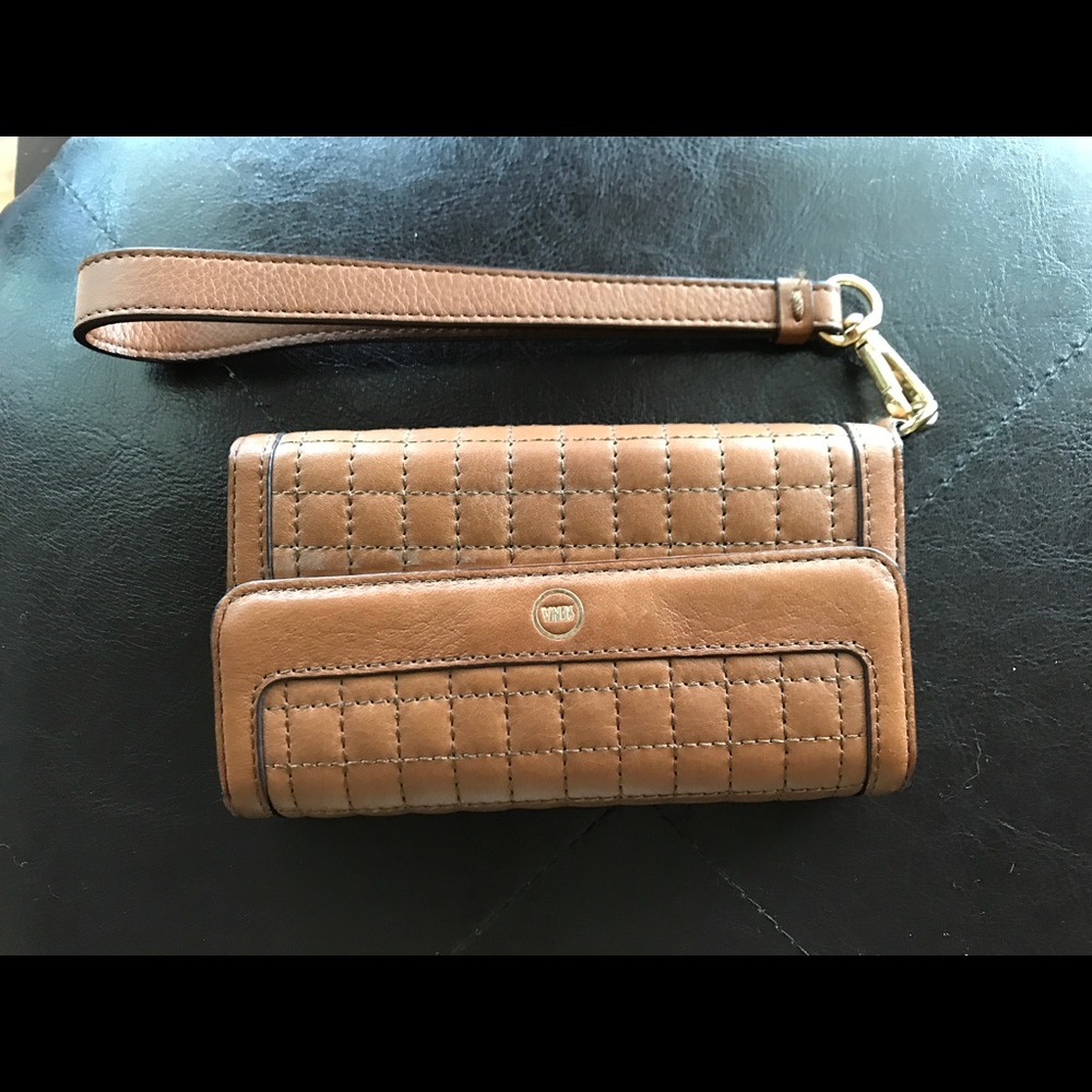 iPhone 6 leather wallet case wristlet