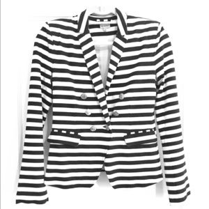 Cremieux Navy and White Stripe Blazer