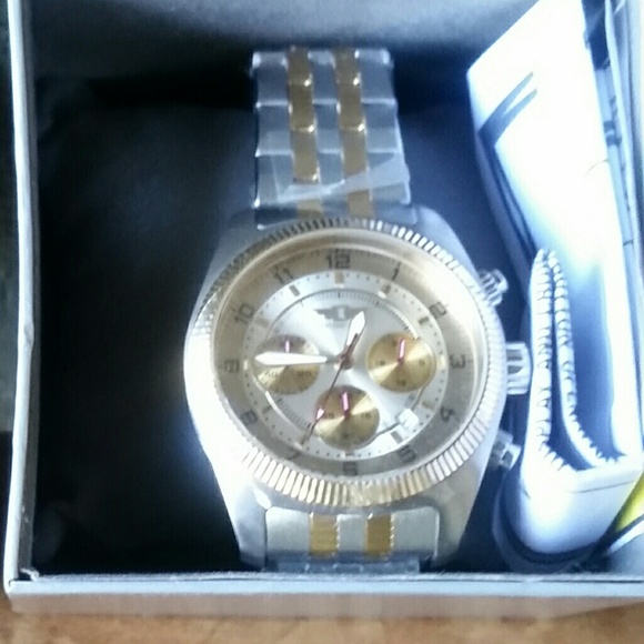 Invicta I Men's Chronograph 18K Gold- Plated Watch - Picture 1 of 8