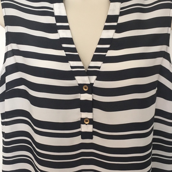 Banana Republic Navy Blue White Stripe Tunic Top M - Picture 4 of 6
