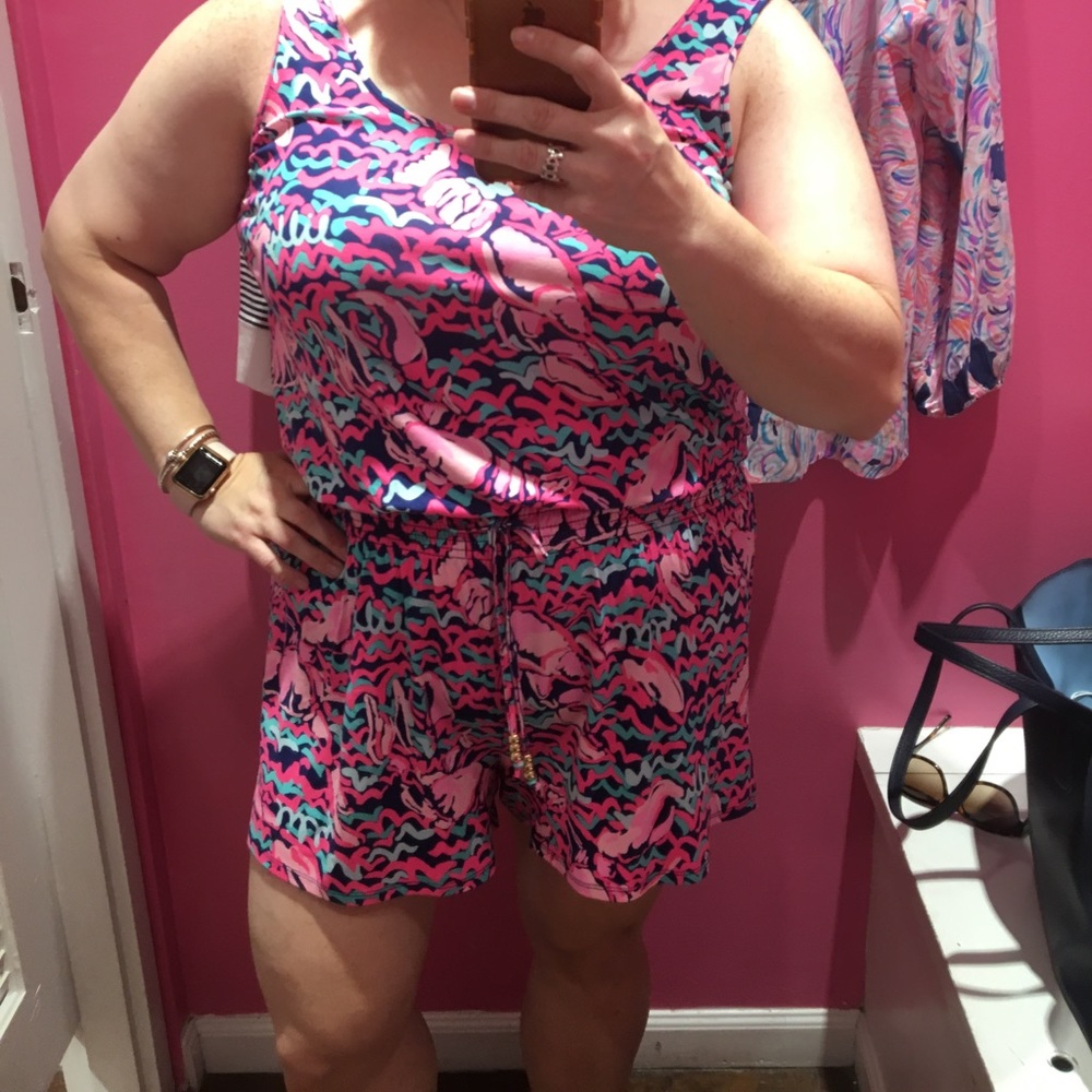 Lilly Pulitzer Romper Rare Lobstah Roll print - Picture 2 of 5