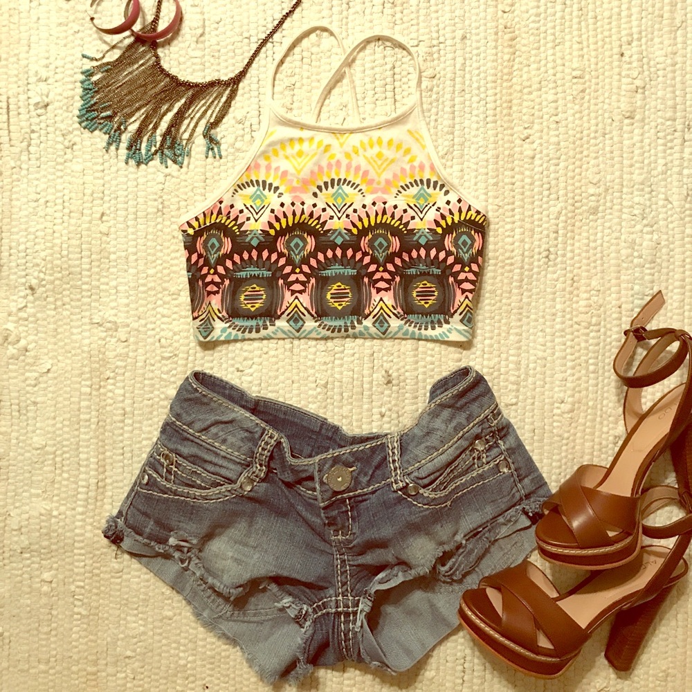 Aztec&Pastel Crop-Top