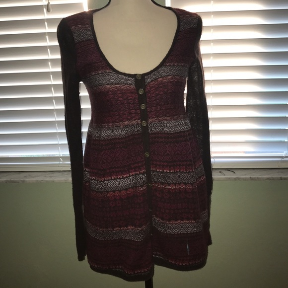 Free People Sweaters - Free People boho print Button Down Cardigan