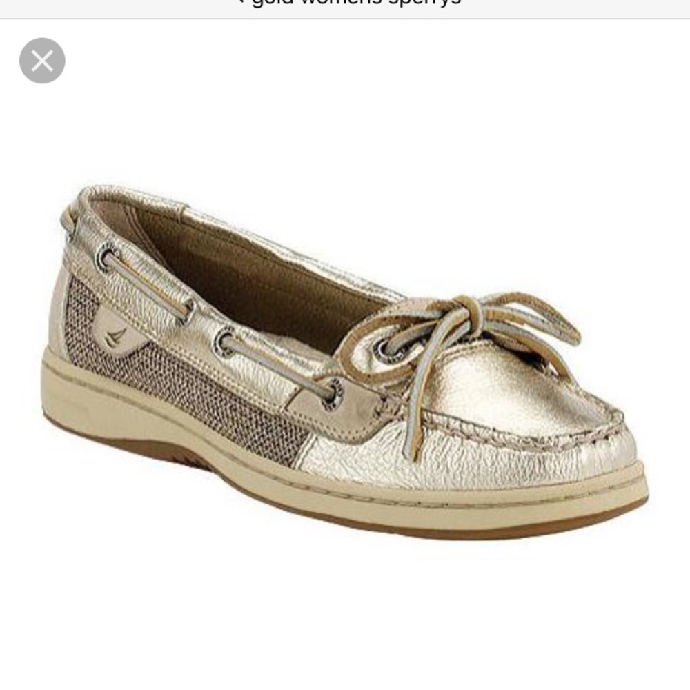 Gold sperry boat shoes