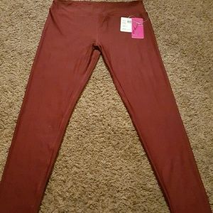 Re-Activate Womens Fitted Leggings Color Royal Red