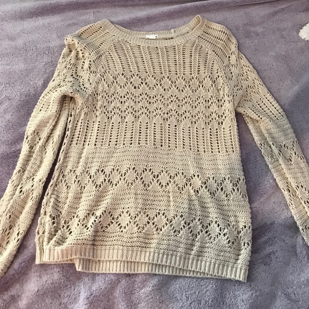 WOMENS XS BEIGE THIN SWEATER
