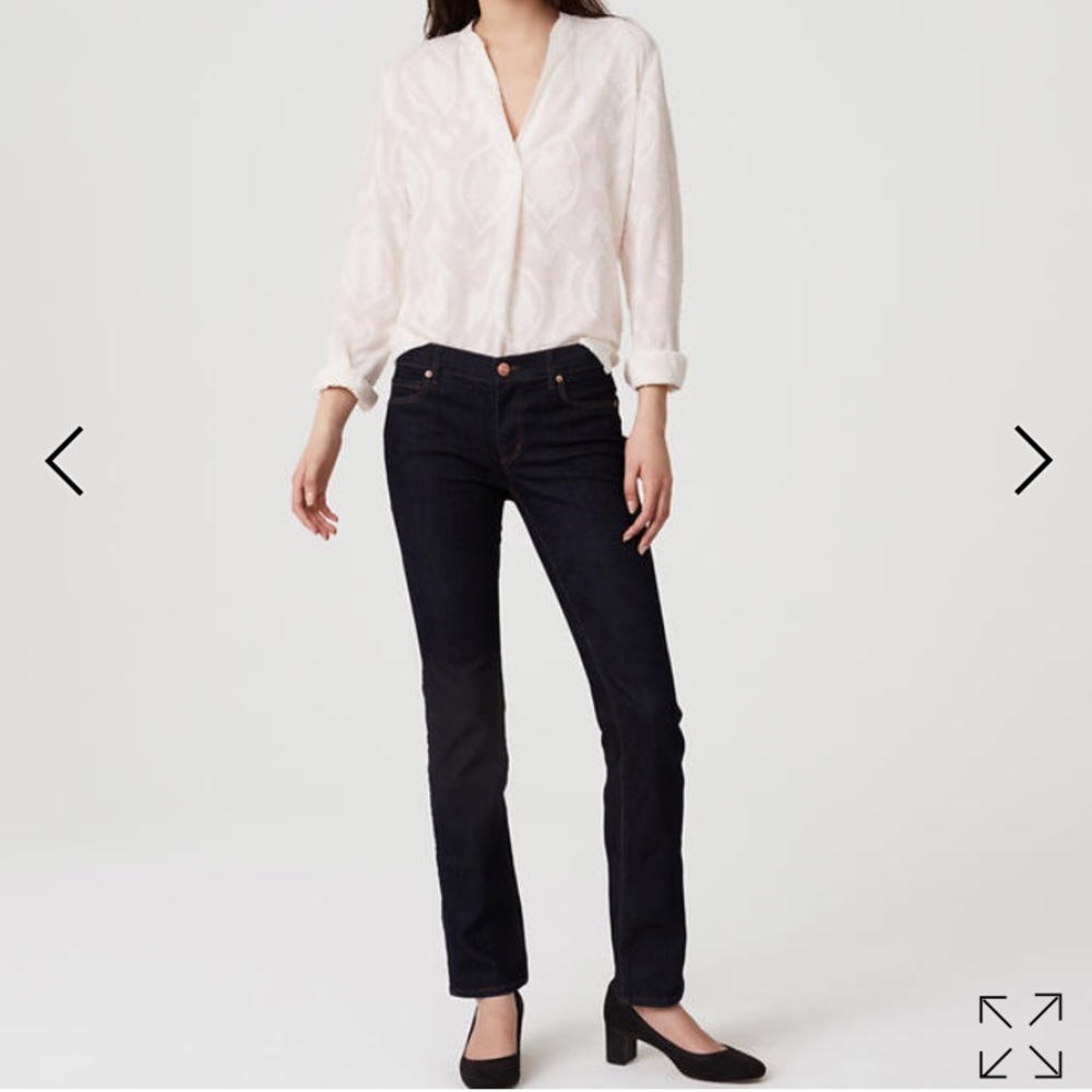 LOFT Modern Straight Dark Wash Jeans