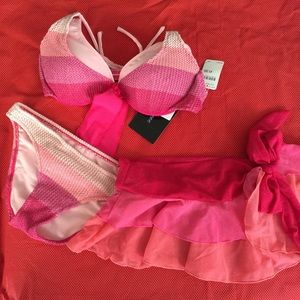 Bikini with bottom cover up