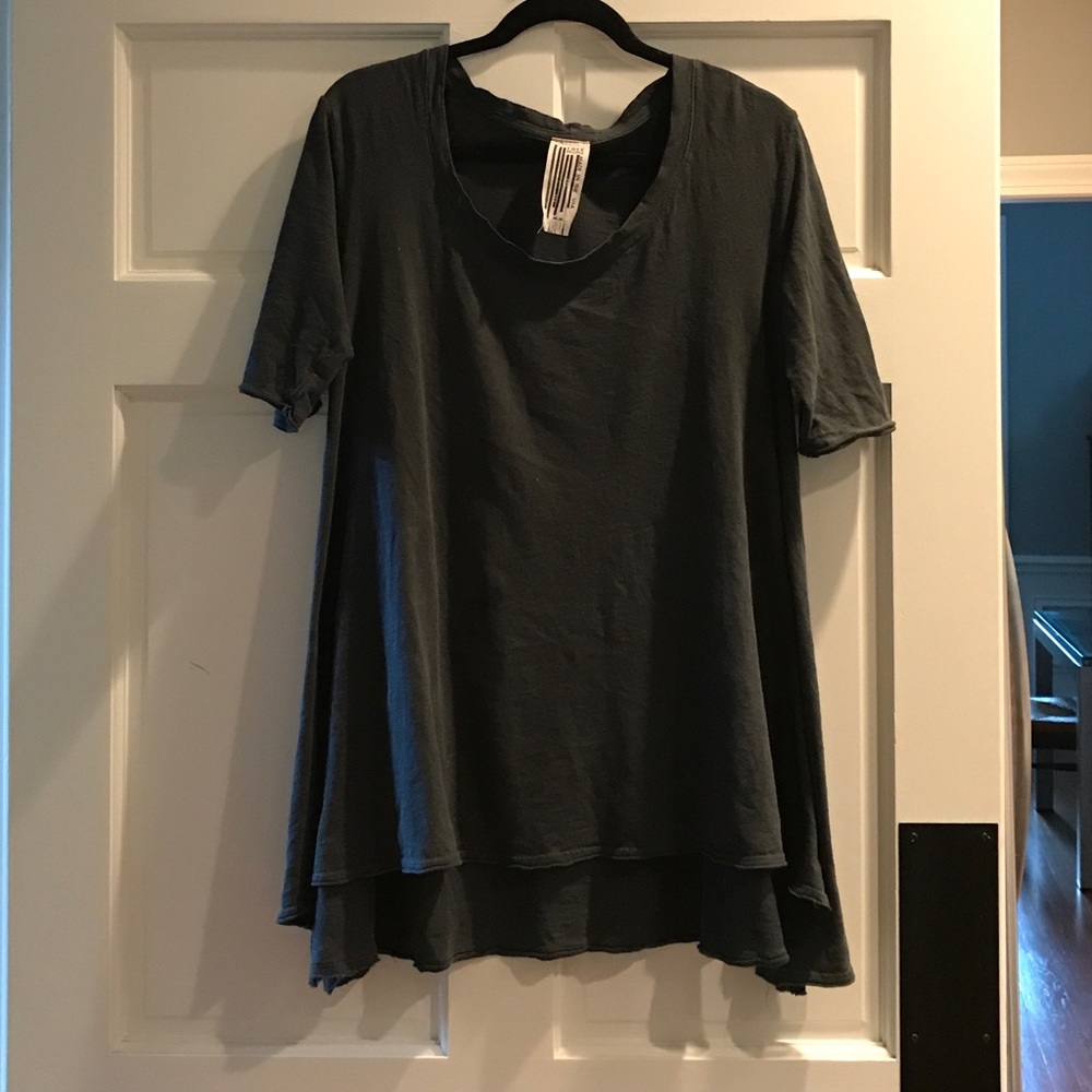 Free people Navy tunic-style tee