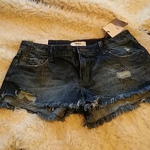 Blue low rise shorts