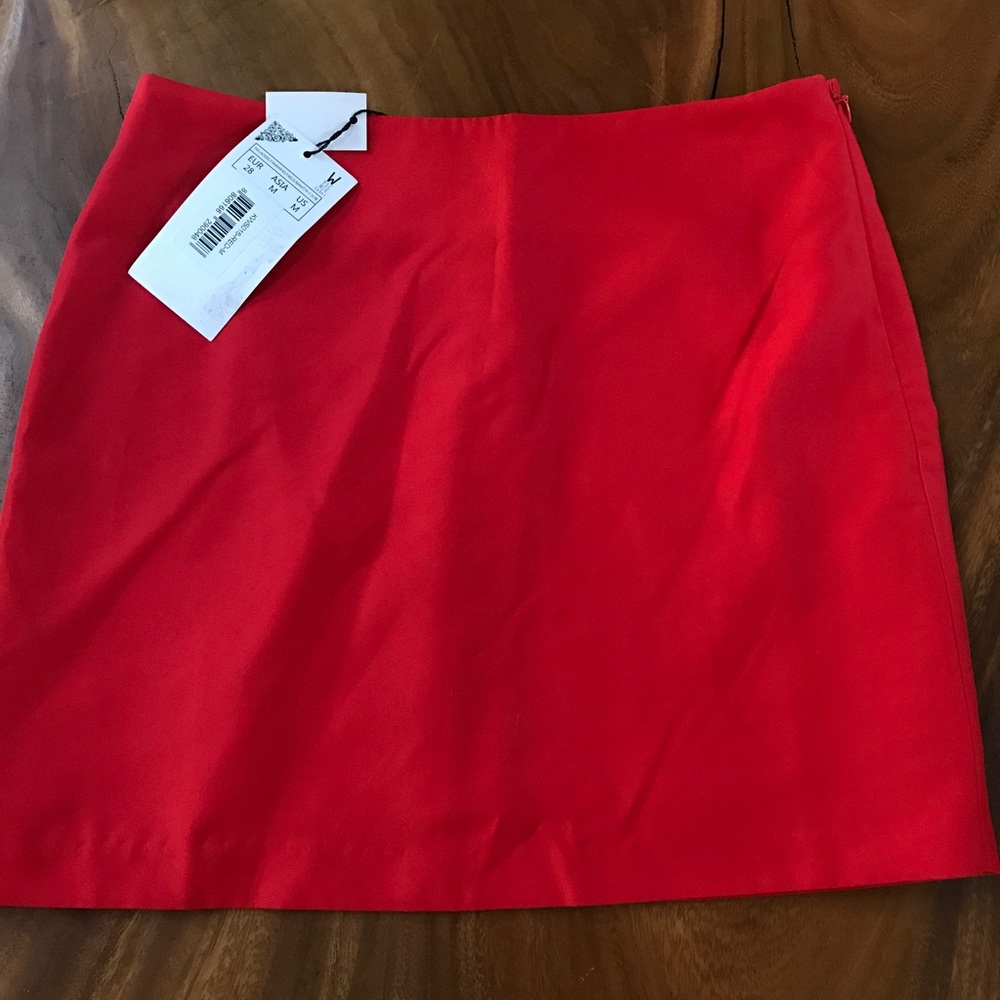 Red mini skirt