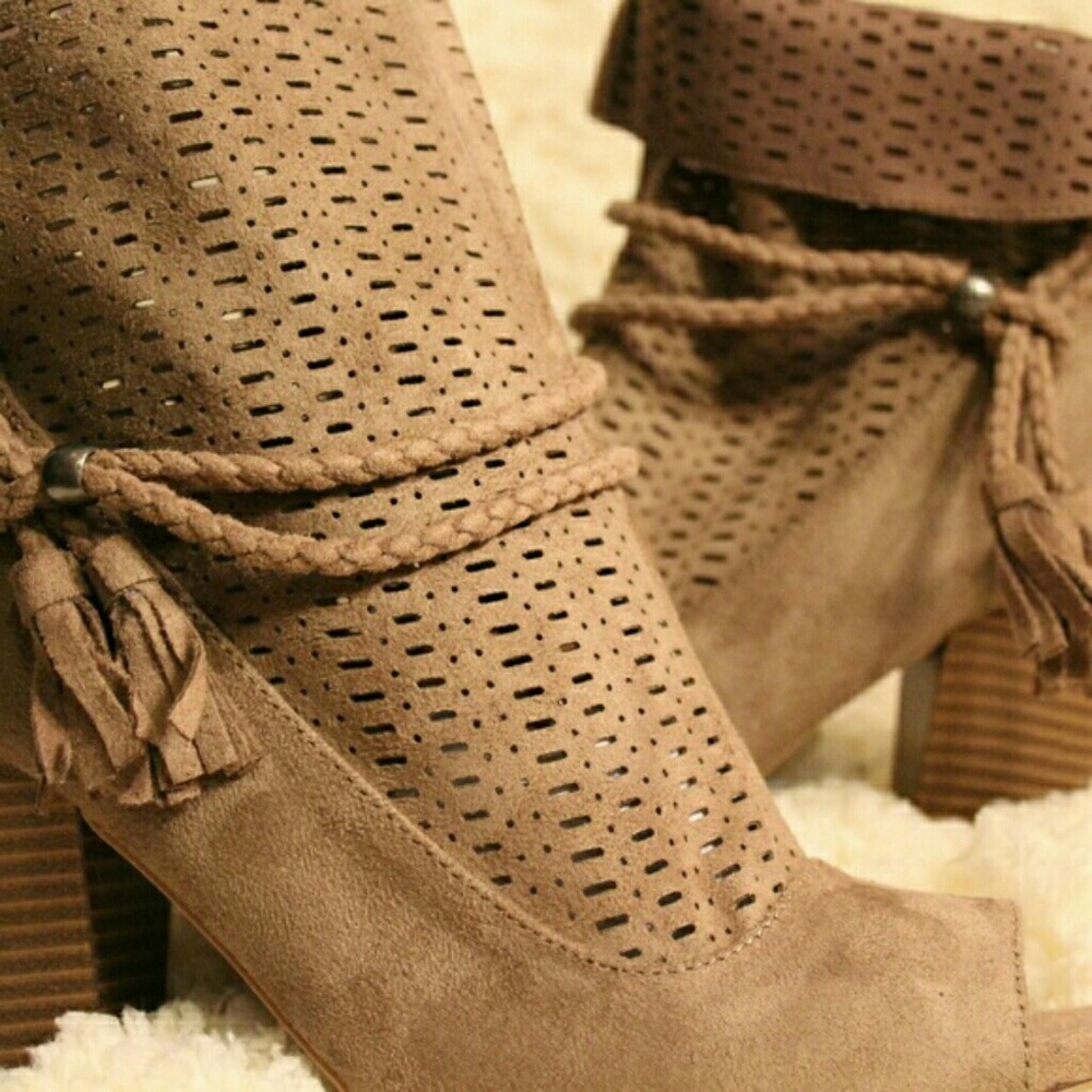 Open toe booties