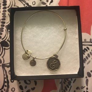 Alex and Ani silver monagram E bracelet
