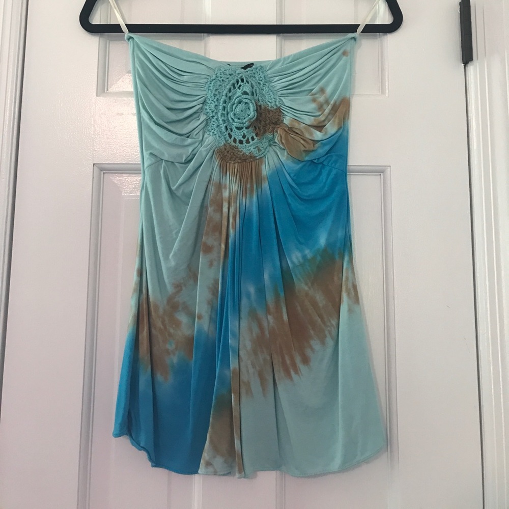 Tie dye strapless shirt