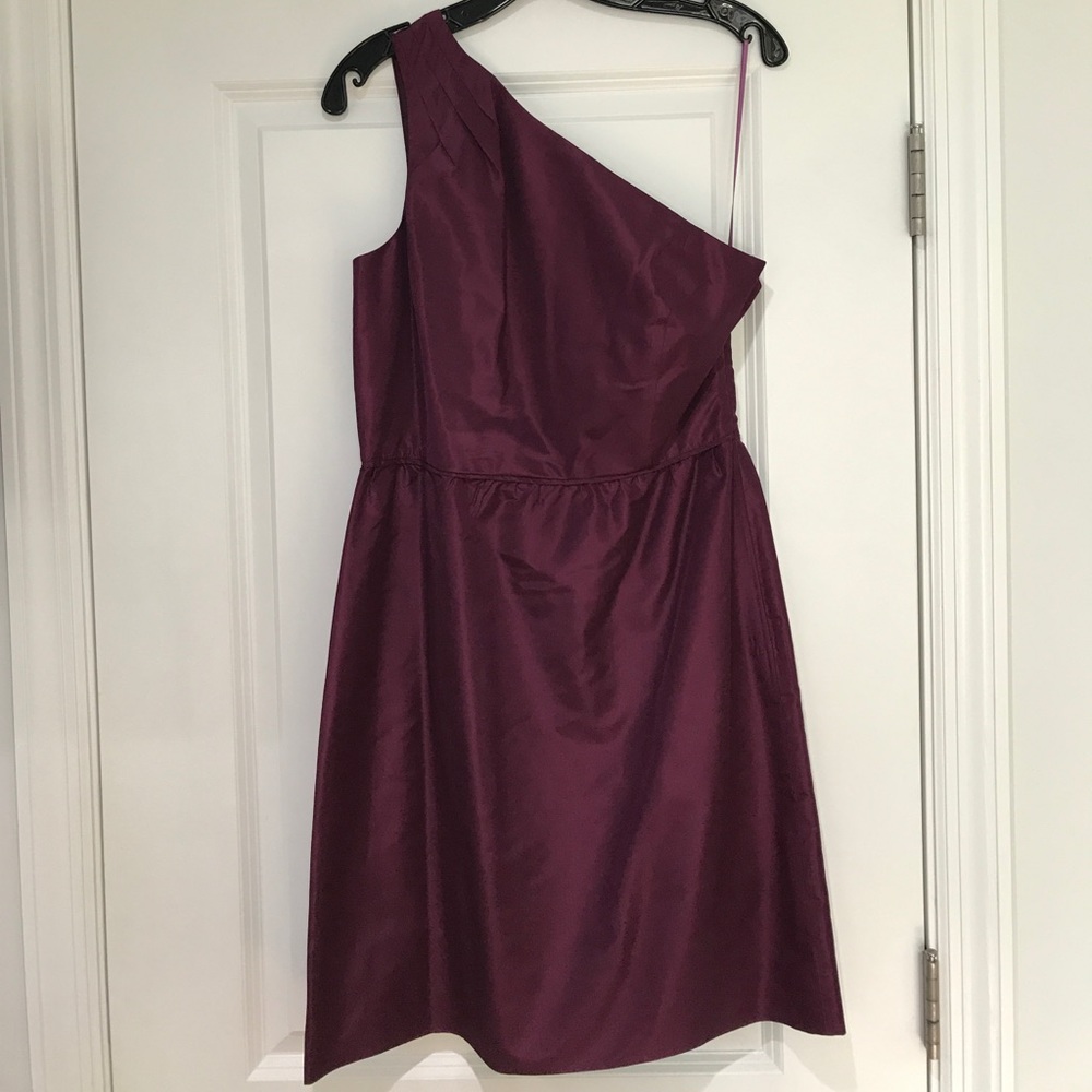 JCrew silk one shoulder dress