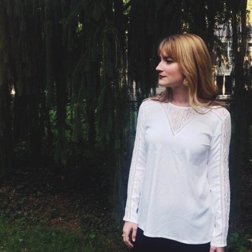 Long sleeved white blouse