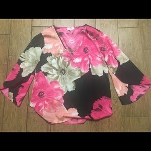 Women's Calvin Klein flower Blouse Size Large