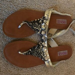 Women's size 12 silver/rhinestone sandals