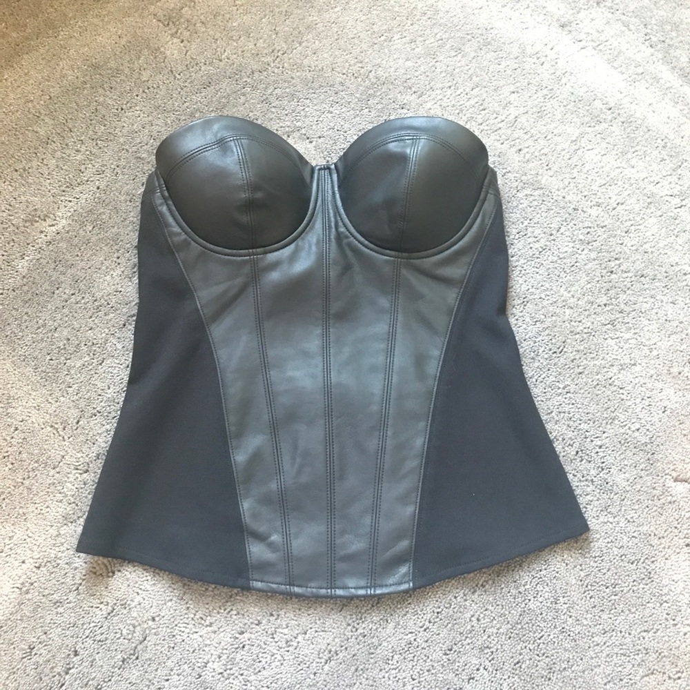 Guess leather bustier top
