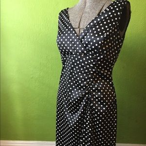 Donna Ricco black & white polka dot dress
