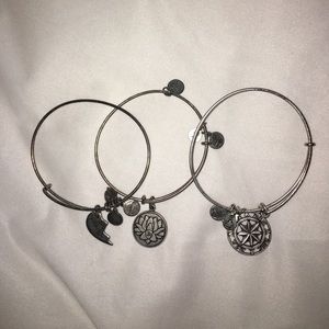 3 slightly tarnished alex & ani bracelets
