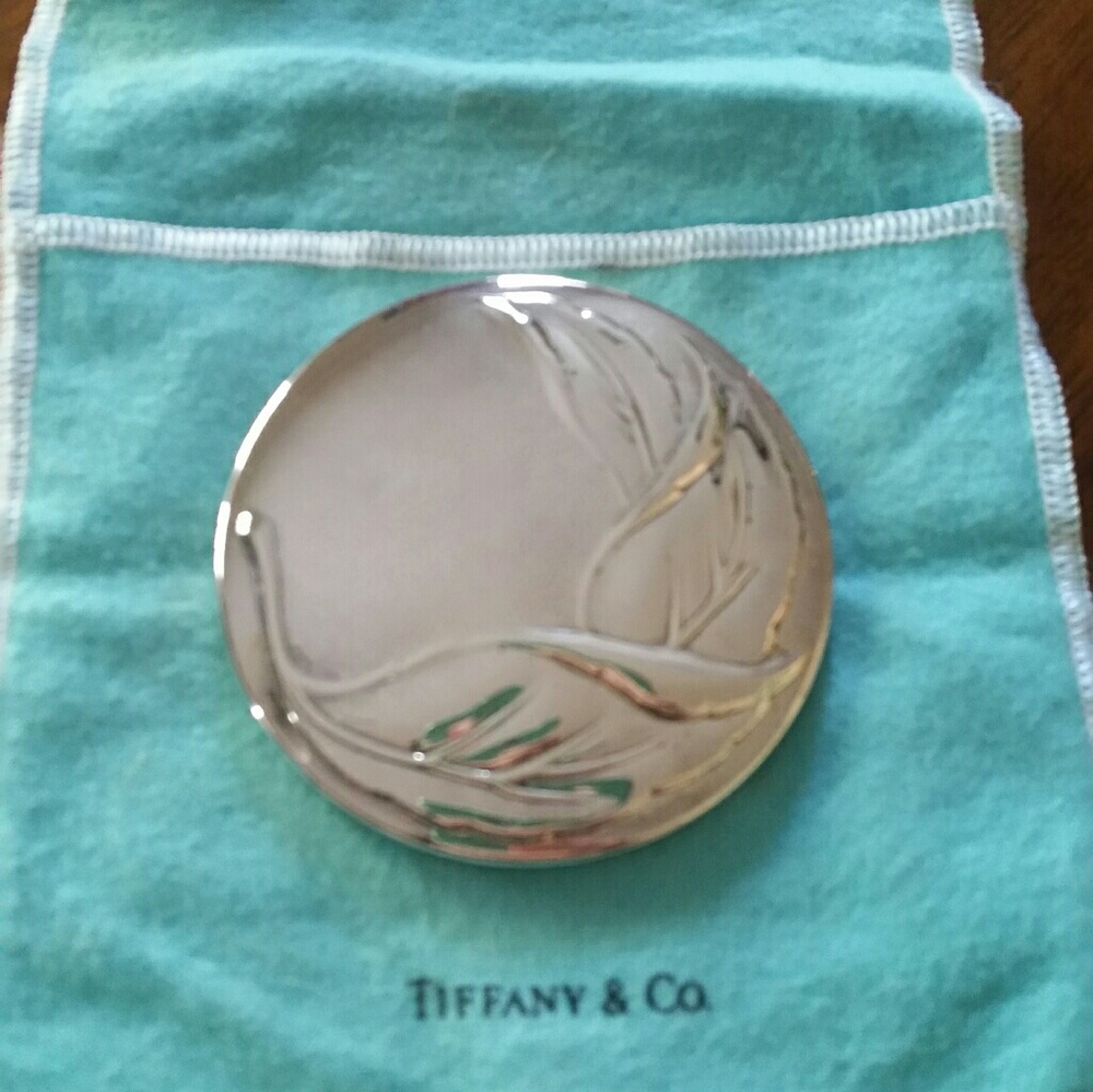 Tiffany & co compact leaf purse mirror