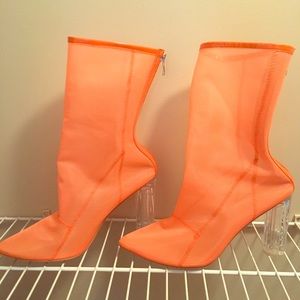 Orange Ankle Boots size 9