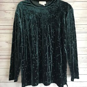 Jones New York VTG velvet green top