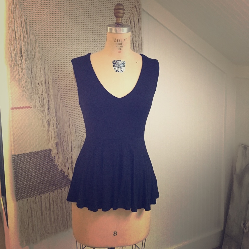 Black peplum tank