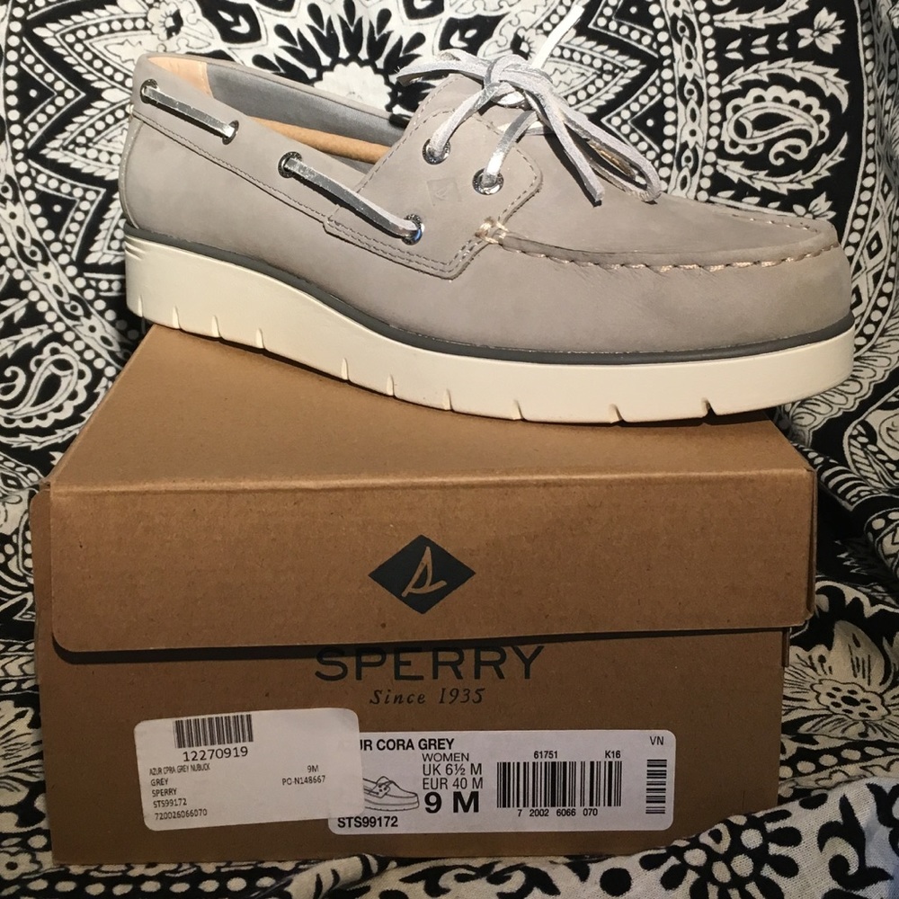 ⛵️Sperry Azur Cora Grey Wedge Boat Shoe⛵️