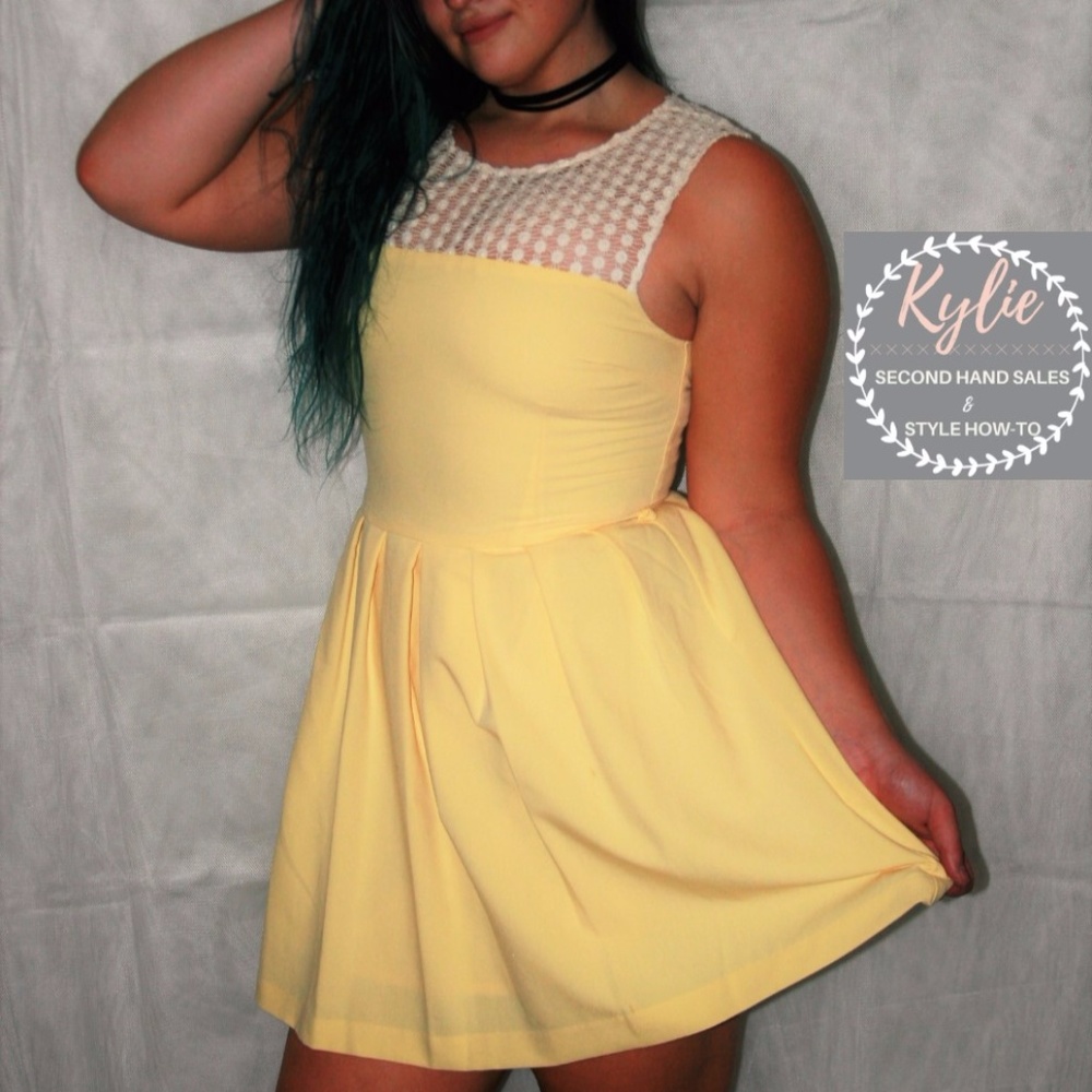 Yellow and Crochet Dress