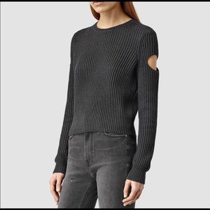 All saints black cutout sweater