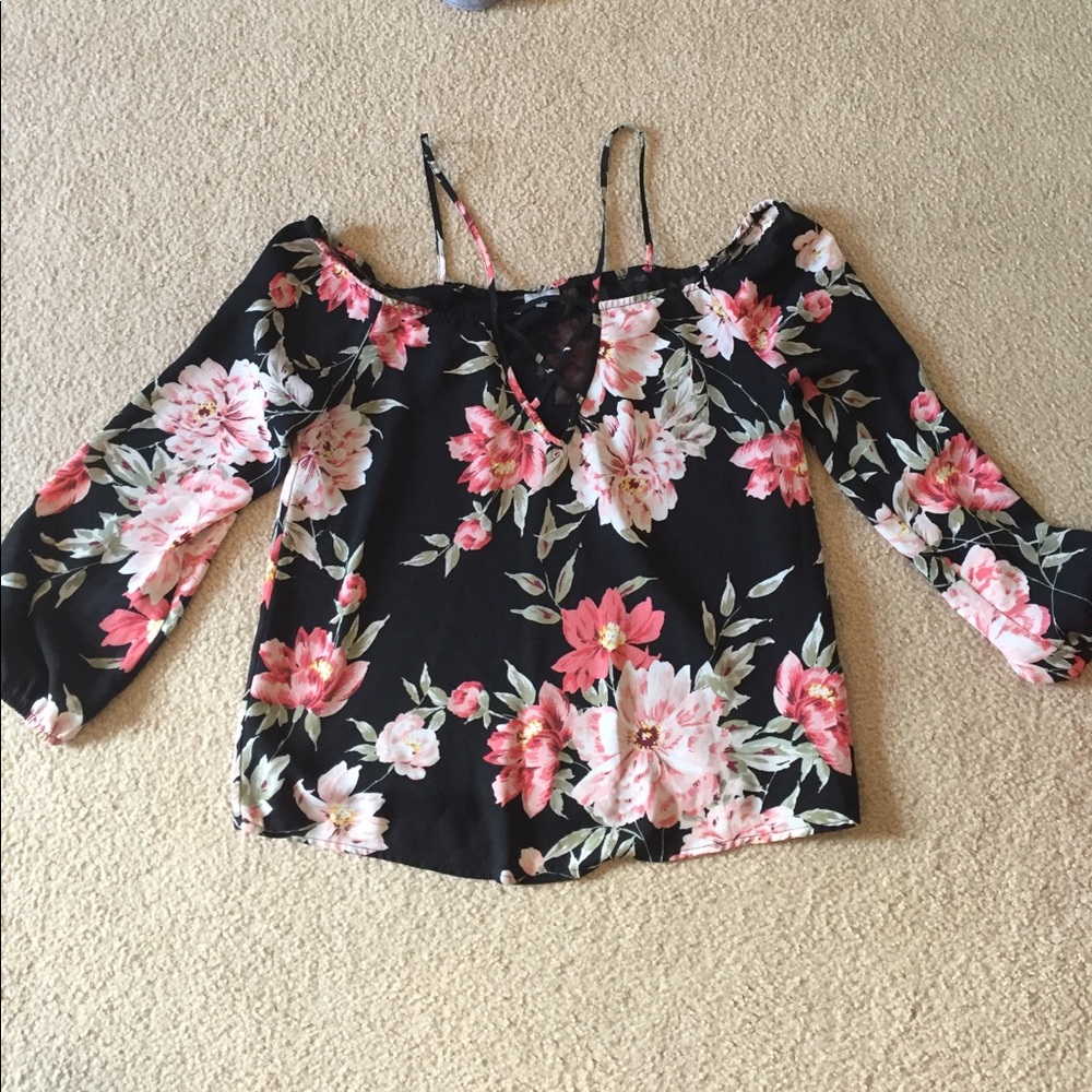 Off the shoulder floral blouse