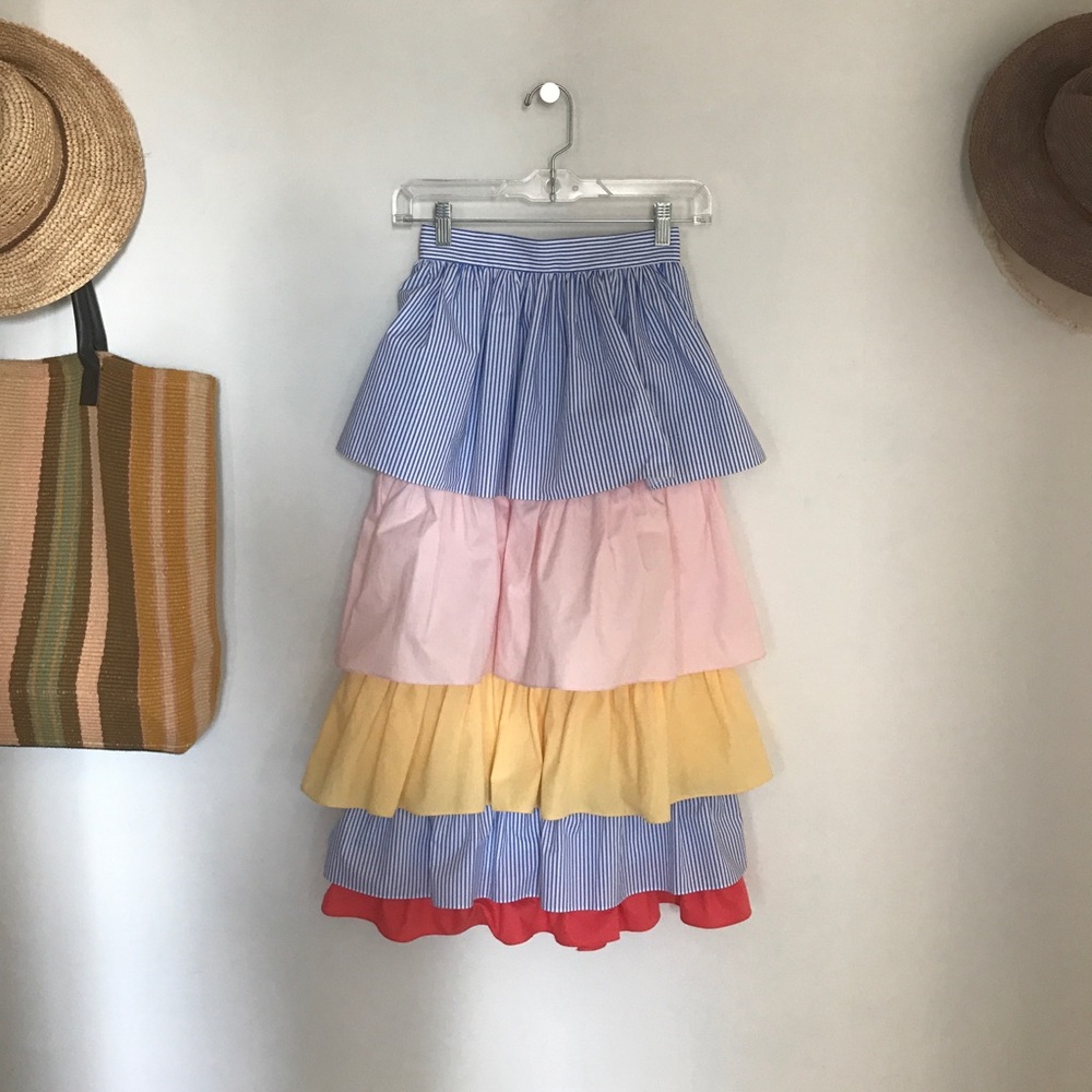 NEW WITH TAG - 5 Layers Multi Color Midi Skirt