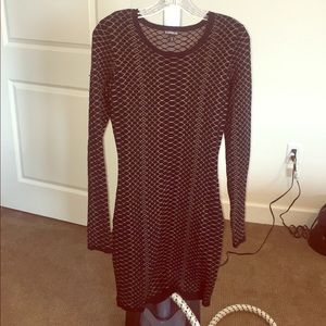 Express Black and gold sweater dress