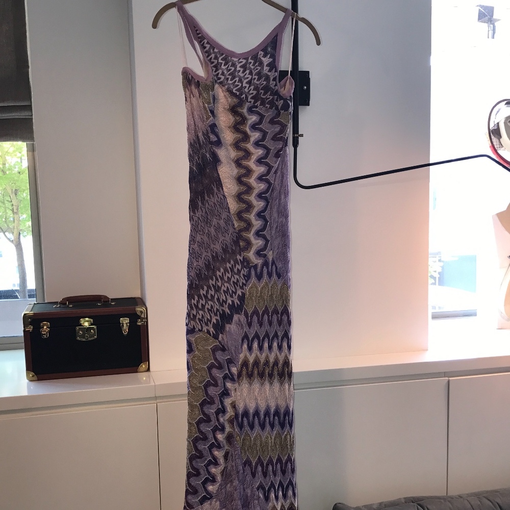 MISSONI Vibrant Purple Crochet Knit Gown