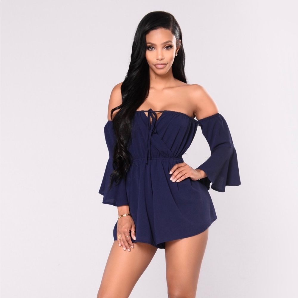 Off the shoulder romper- NAVY