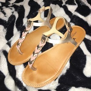 AMERICAN EAGLE - Rose Gold Ankle Strap Sandals