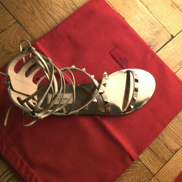 Valentino | Rockstud lace-up leather sandals | NET-A-PORTER.COM Valentino Rockstud Gladiator Sandals