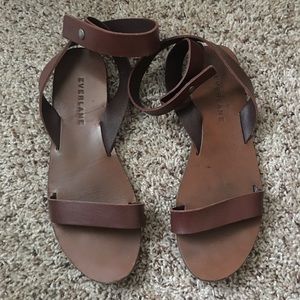 GUC Everlane Italian Ankle-Wrap Sandals-8.5/Fig