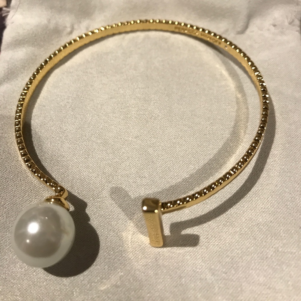 Rebecca Minkoff Faux Pearl & Bar Arm Cuff