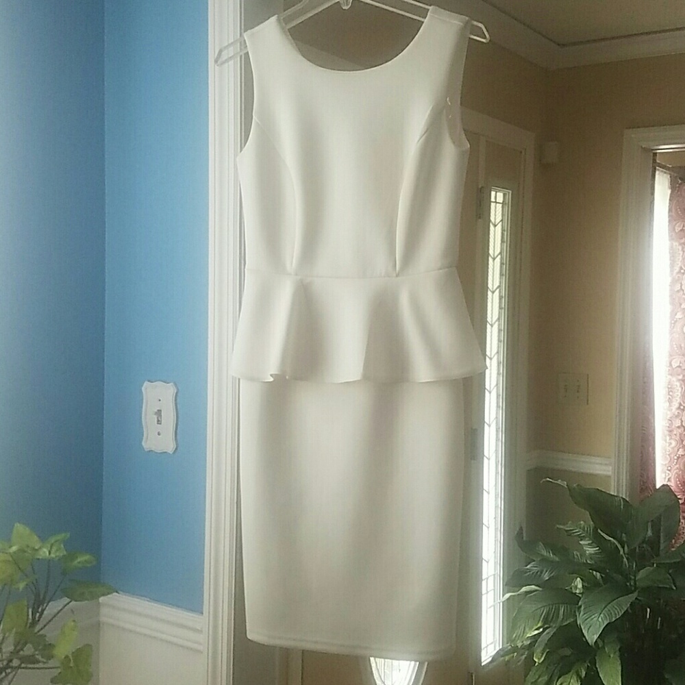 Cream Peplum Dress