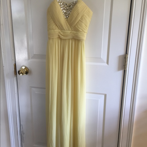 Gorgeous light yellow prom dress by Cache - Picture 1 of 7