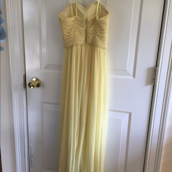 Gorgeous light yellow prom dress by Cache - Picture 3 of 7