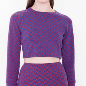 Aa chevron jacquard cropped sweater and skirt