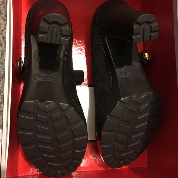 NWB Coach Lilas Kidsuede Mary Jane heels Brown 6 - Picture 5 of 7