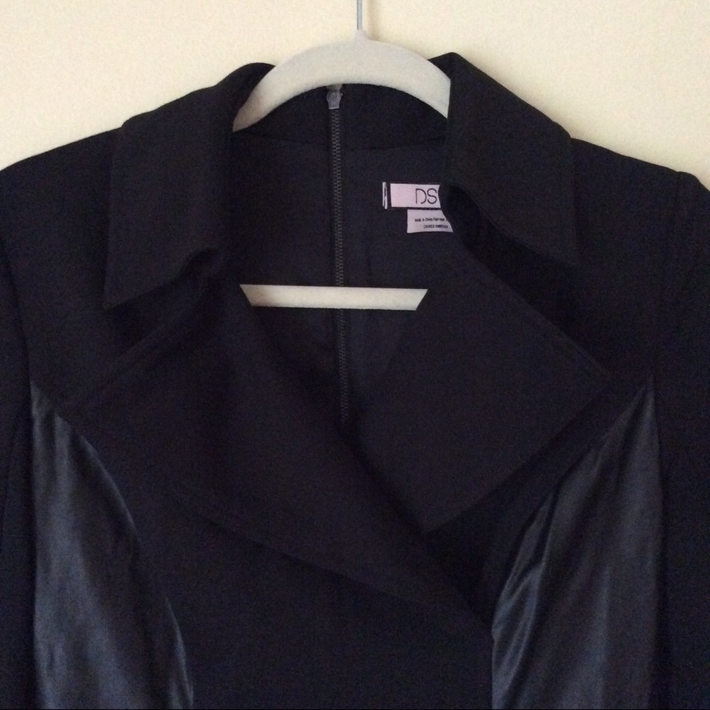 ⬇️NWOT Debbie Shuchat Faux Leather Trim Coat Dress - Picture 5 of 7